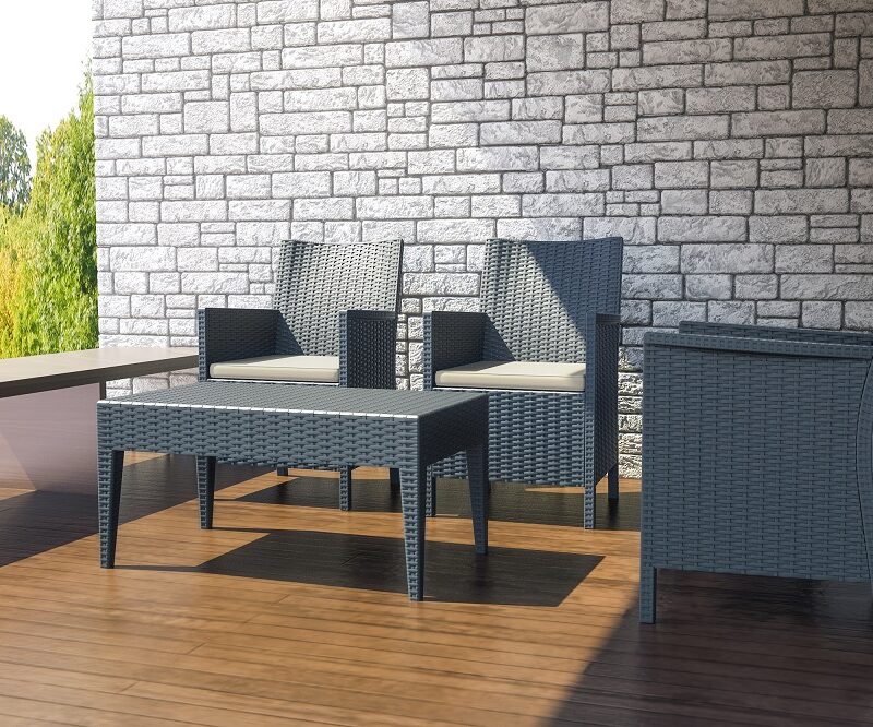 Siesta 3 Seat California Tub Chair with Cushion and Miami Coffee Table Package