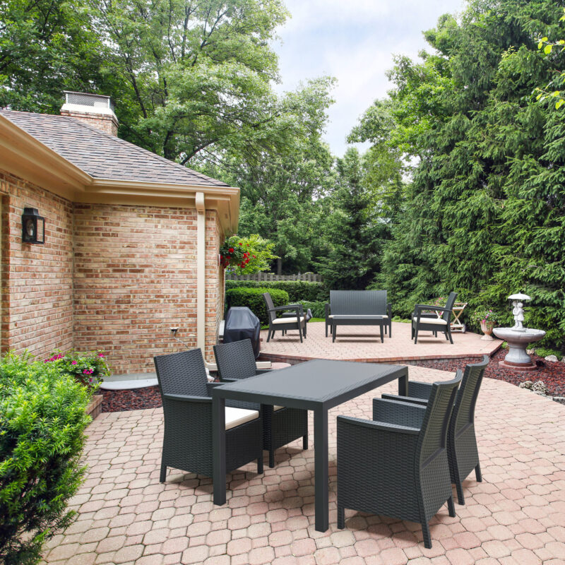 Siesta 5 Piece Resin Rattan Dining Setting with California Tub Chairs