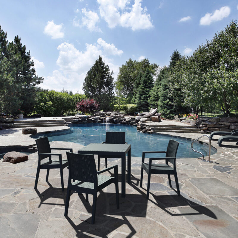 Siesta 5 Piece Resin Rattan Outdoor Table Setting