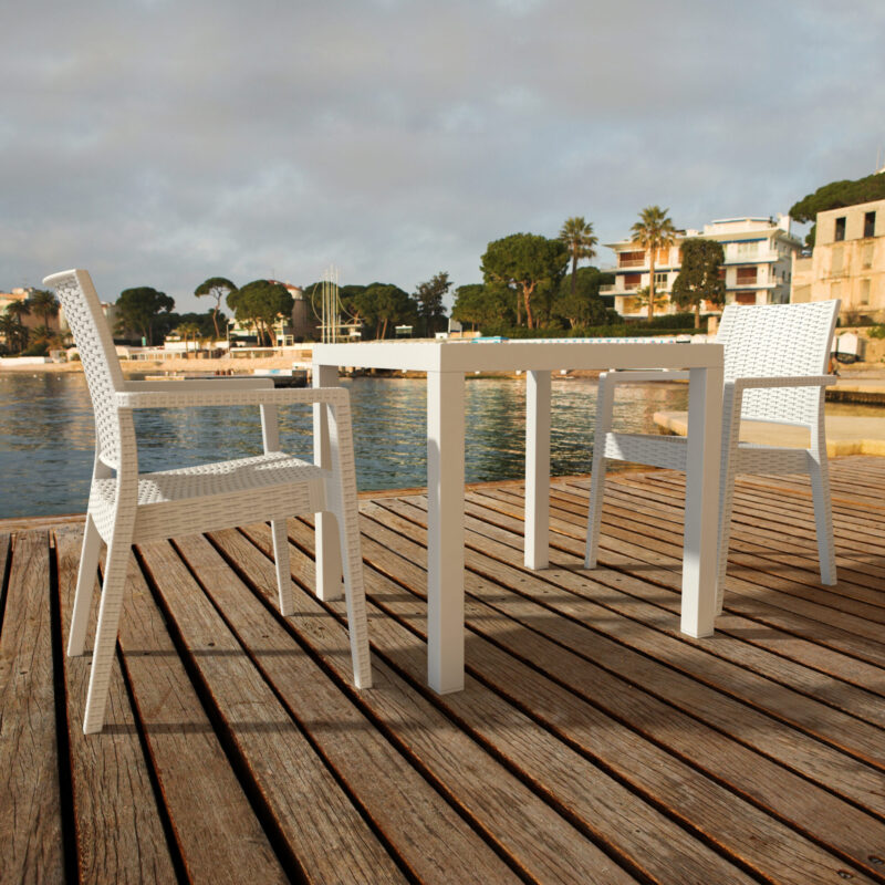 Siesta 3 Piece Resin Rattan Outdoor Table Setting