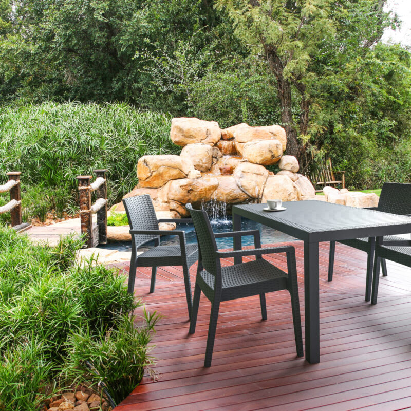 Siesta 5 Piece Resin Rattan Outdoor Dining Setting