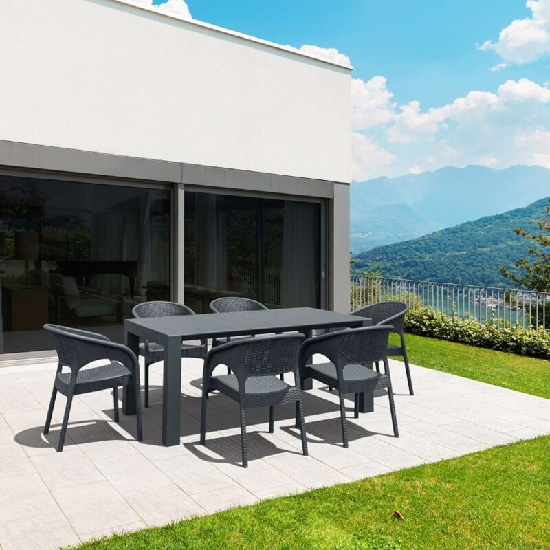 Siesta 7 Piece Rattan Table Setting Package with Panama Arm Chairs