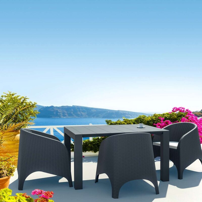 Siesta 3 Seat Patio Rattan Set with Aruba Arm Chairs