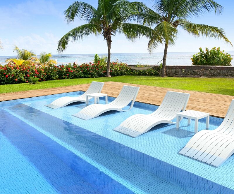 Siesta 6 Piece Package Slim Sunlounger and Ocean Side Table