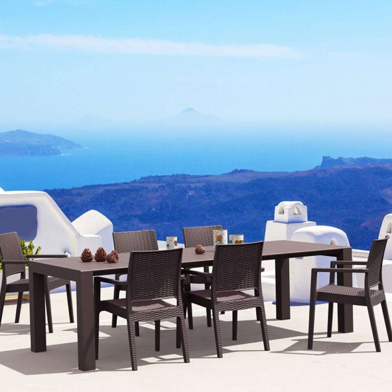 Siesta 6 Seater Outdoor Dining Set in Rattan and Vegas Table