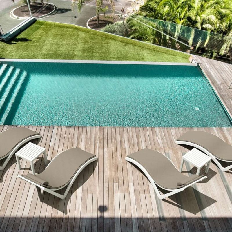 Siesta Pool Side 6 Piece Slim Sun Lounger Package with Ocean Side Table