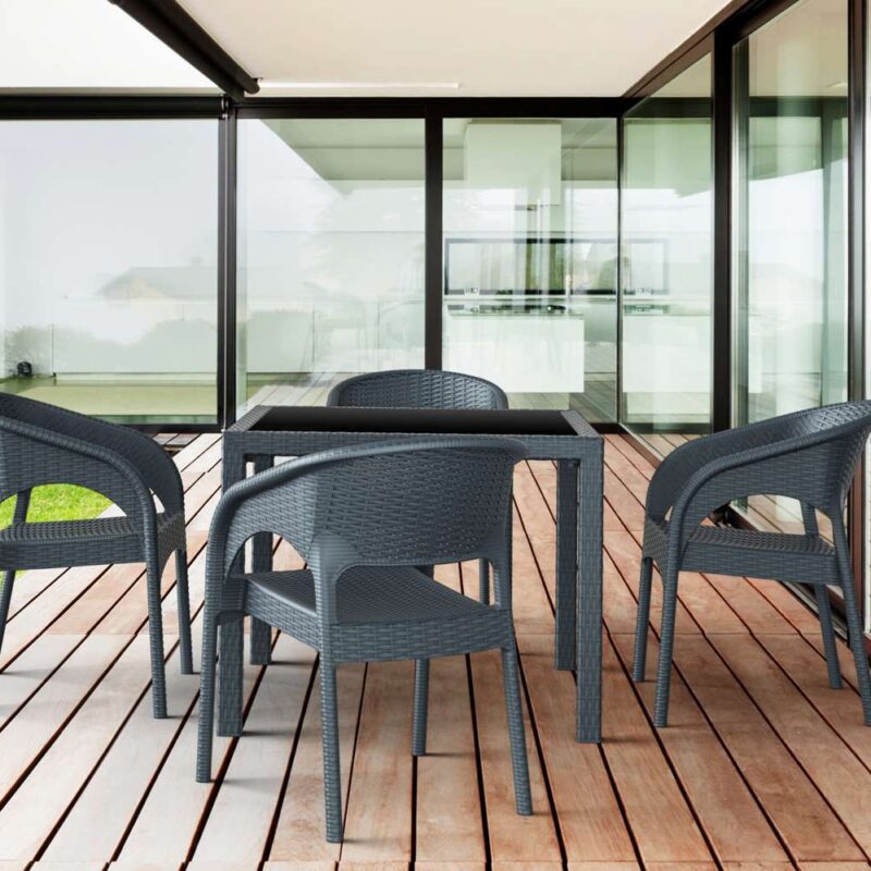 Alternative view of Siesta 4 Piece Balcony Setting with Panama Arm Chair