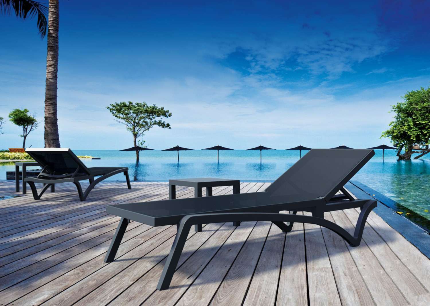 Siesta 4 Piece Package Pacific Sun Lounger and Ocean Side Table - Image 3