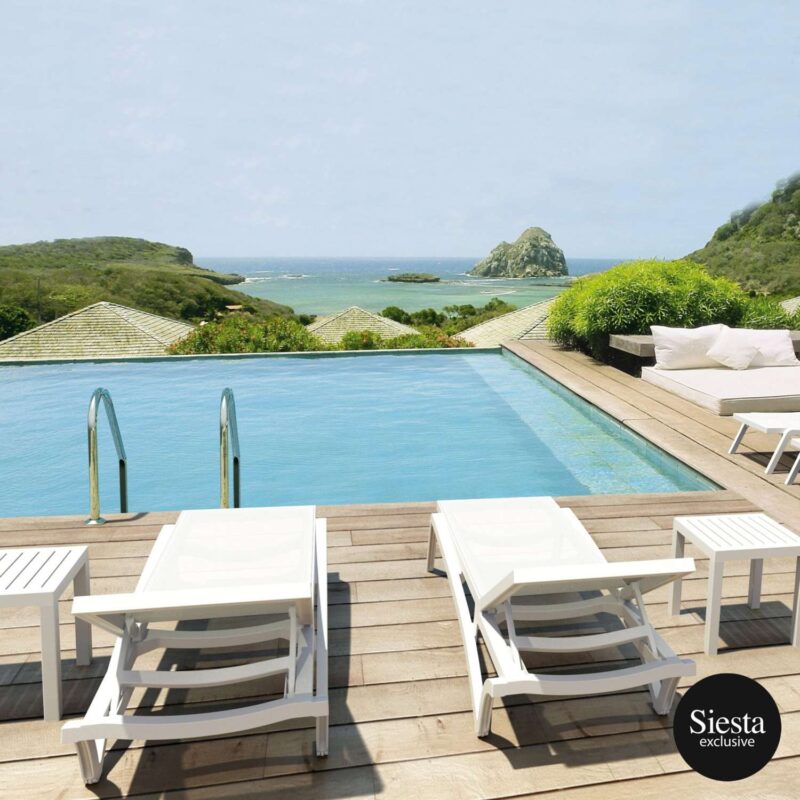 Alternative view of Siesta 4 Piece Package Pacific Sun Lounger and Ocean Side Table