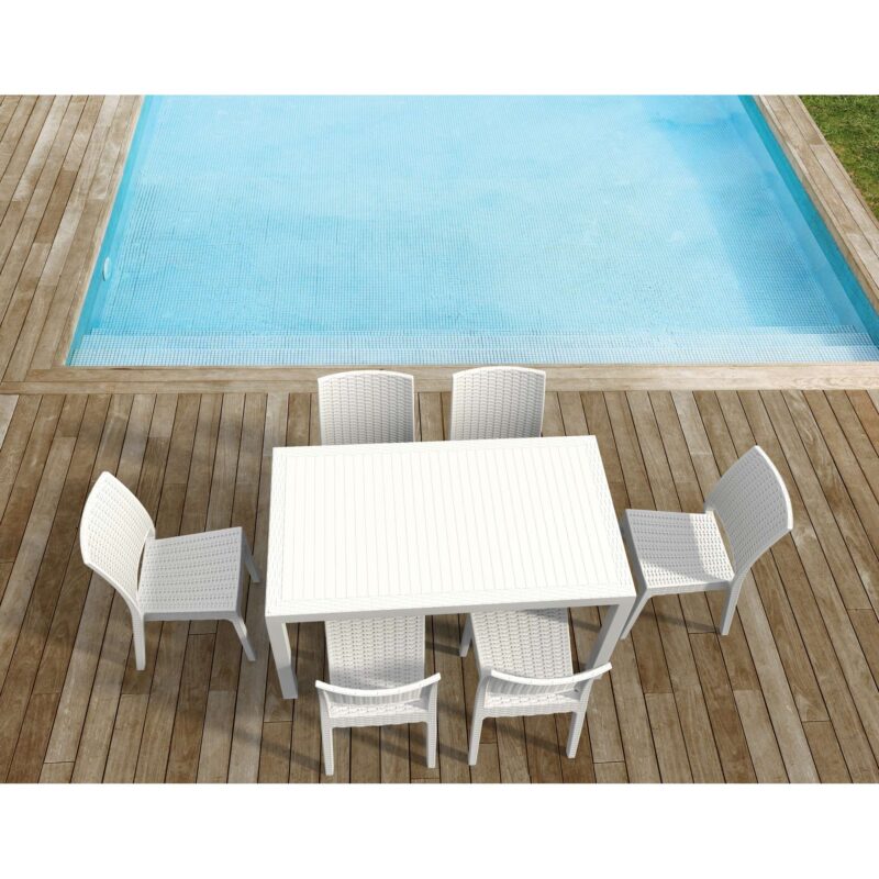 Siesta 7 Piece Resin Rattan Dining Setting with Florida Chair