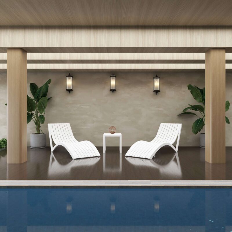 Siesta 3 Piece Package Slim Sunlounger and Ocean Side Table