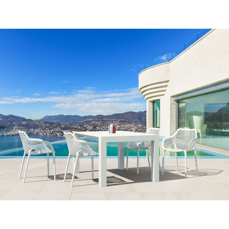 Siesta Vegas Table 4 Seater Outdoor Dining Setting with Air XL Arm Chair