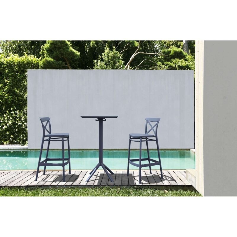 Siesta Sky Bar Table 3 Piece Set with Cross 75 Bar Stools