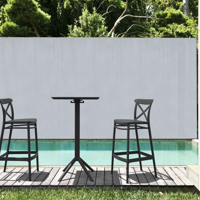 Alternative view of Siesta Sky Bar Table 3 Piece Set with Cross 75 Bar Stools