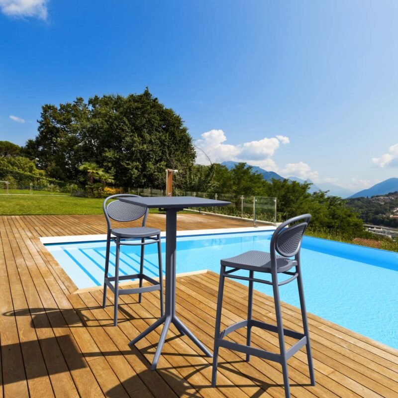 Alternative view of Siesta Sky Bar Table 3 Piece Set with Marcel 75 Bar Stools