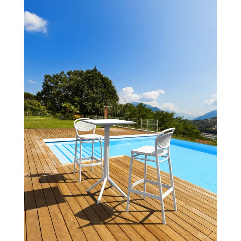 Siesta Sky Bar Table 3 Piece Set with Marcel 75 Bar Stools