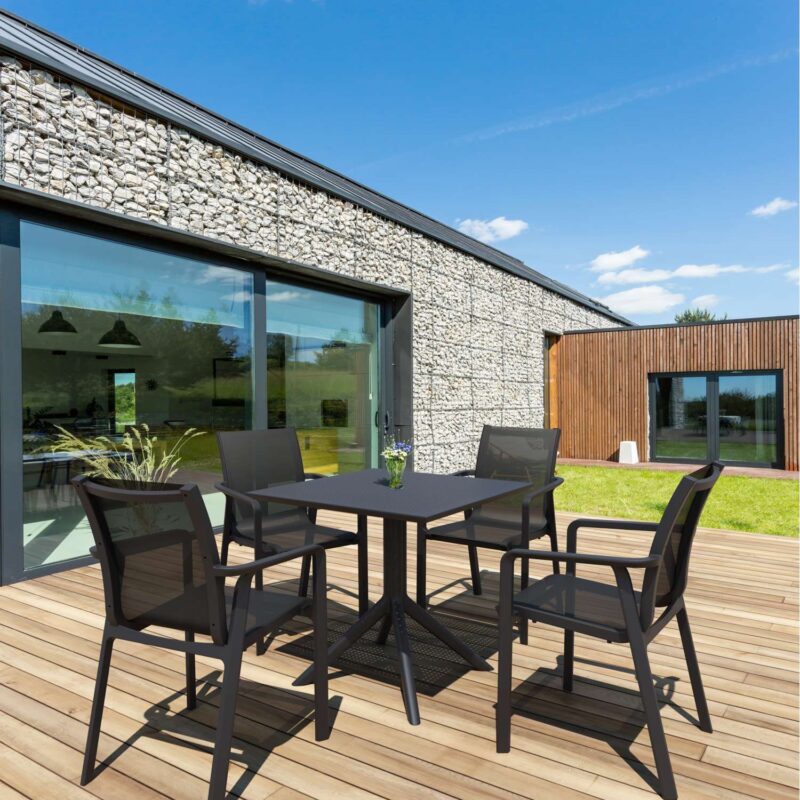 Alternative view of Siesta Sky 5 Piece Outdoor Table Setting with Pacific Arm Chairs