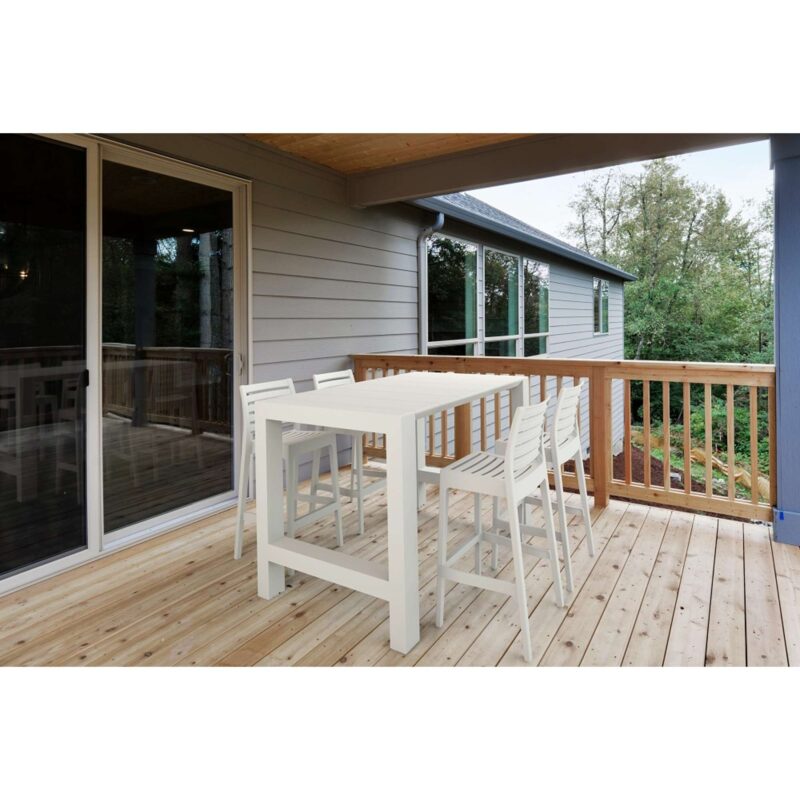 Siesta 5 Piece Outdoor Bar Table Setting with Ares Bar Stools