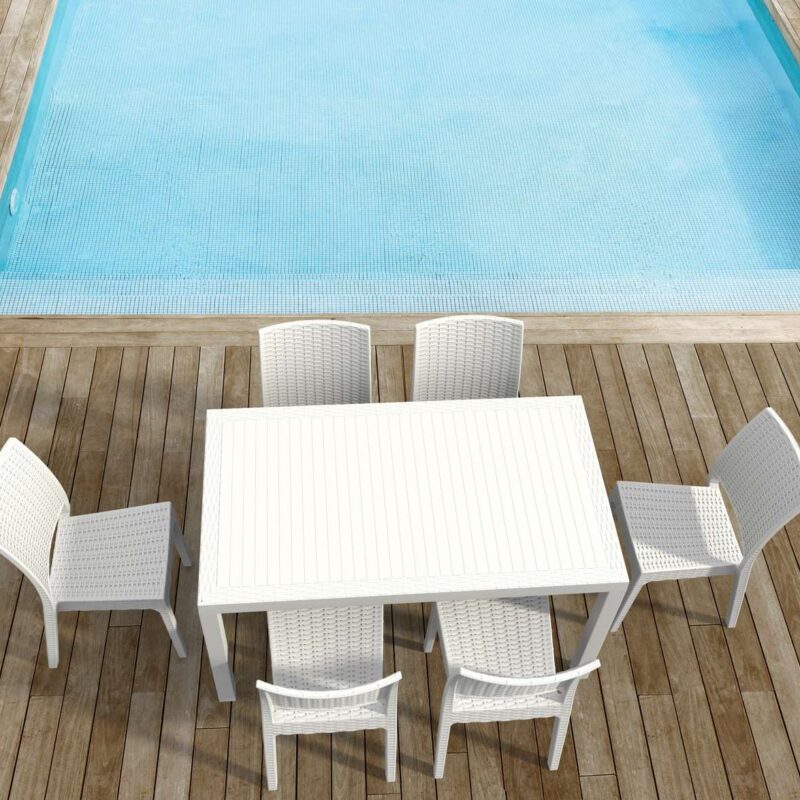 Alternative view of Siesta 7 Piece Resin Rattan Dining Setting with Florida Chair
