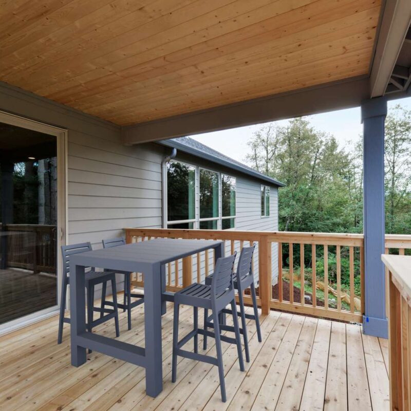 Alternative view of Siesta 5 Piece Outdoor Bar Table Setting with Ares Bar Stools