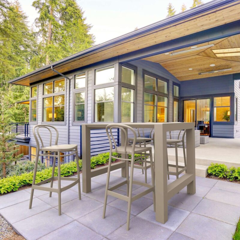 Alternative view of Siesta 5 Piece Outdoor Bar Table Setting with Victor Bar Stools